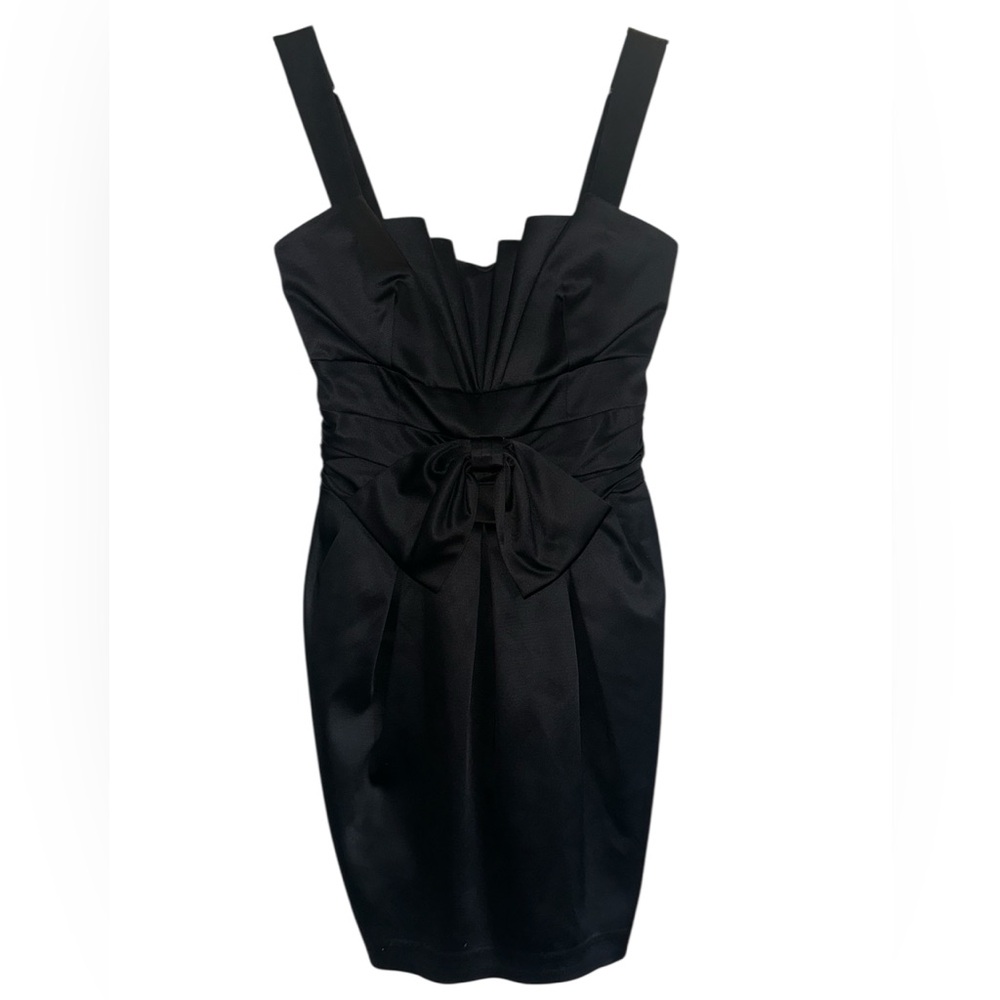Warehouse Black Bow Detail Mini Dress